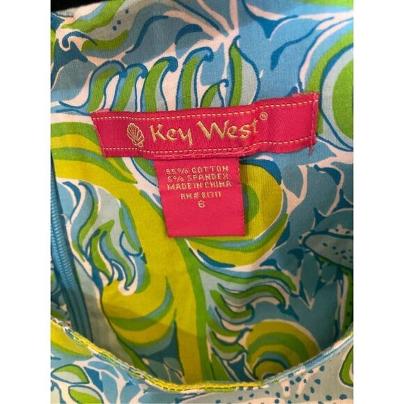 Key West women’s see beach print knee length sundress size 6 - Picture 6 of 6